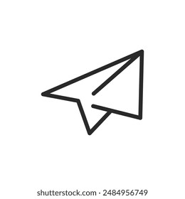 Paper plane, linear style icon. Sending a message or email. Editable stroke width.