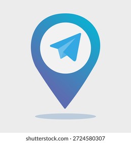 Icono de pin de Locación de avión de papel