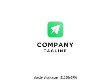 Paper plane logo design for application vector illustration.