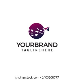 Paper plane logo design concept template vector