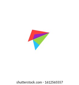 paper plane logo design template sign