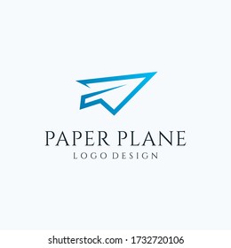 Paper plane logo design template vector