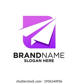 Paper Plane Logo Design Template Inspiration, Vector Illustration. 
