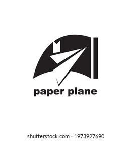 Paper plane logo design template vector
