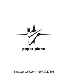 Paper plane logo design template vector
