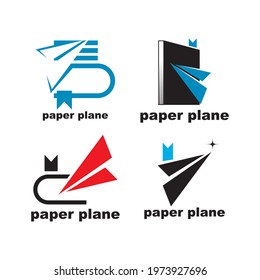 Paper plane logo design template vector
