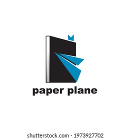 Paper plane logo design template vector
