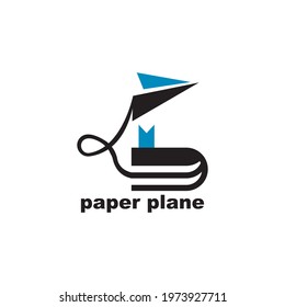 Paper plane logo design template vector
