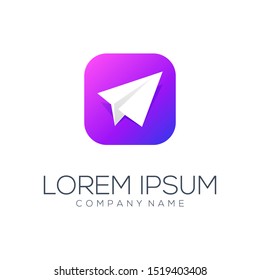 paper plane logo design vector abstract