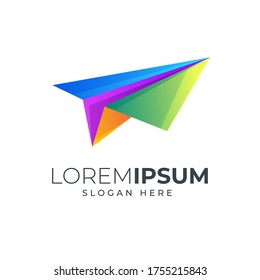 paper plane logo design, vector file eps 10 text is easy to edit