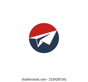 Logotipo del avión de papel. Plantilla de diseño del logotipo del vector