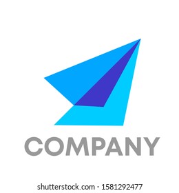 paper plane logo icon design template sign
