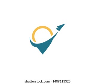 Paper plane logo icon vector 