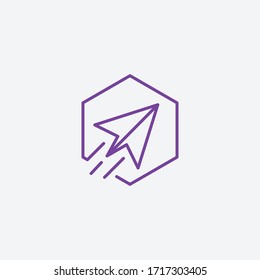 Paper plane logo icon vector template
