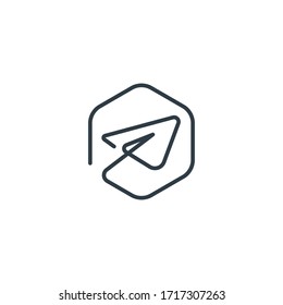 Paper plane logo icon vector template