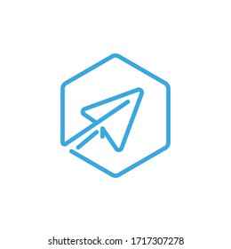 Paper plane logo icon vector template