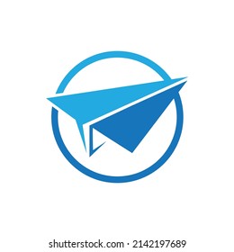 Paper Plane  logo illustration design template