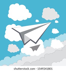 Paper plane logo simple flat design