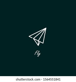 paper plane logo simple. origami concept logo - Vector
