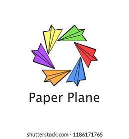 Paper plane logo template
