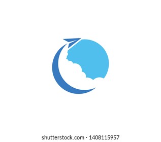 Paper plane logo vector icon 