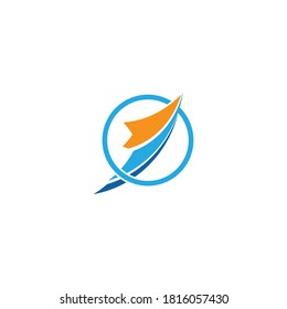 Paper plane logo vector illustration template