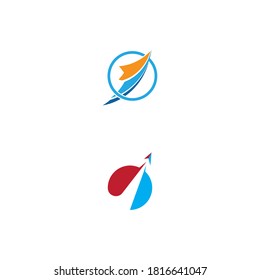 Paper plane logo vector illustration template