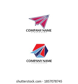 Paper plane logo vector illustration template