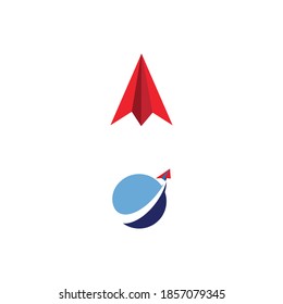 Paper plane logo vector illustration template