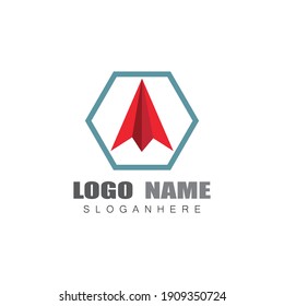 Paper plane logo vector illustration template