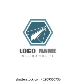 Paper plane logo vector illustration template