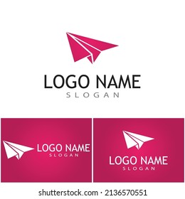 Paper plane logo vector illustration template