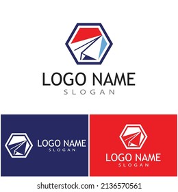Paper plane logo vector illustration template