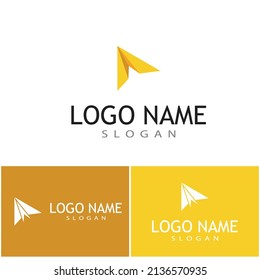 Paper plane logo vector illustration template