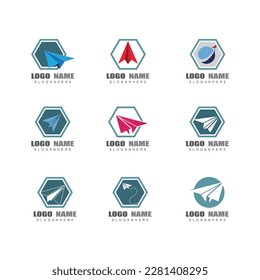 Paper plane logo vector illustration template