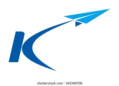 paper plane logo. logo vector. letter k logo.