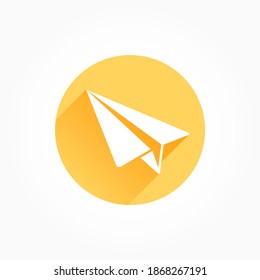 Paper Plane Long Shadow Color Icon