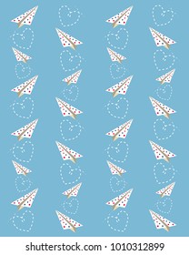 Paper plane- love letter pattern/background