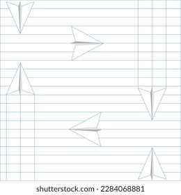 The paper plane makes lines on a linear grid. Shockless pattern