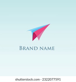 paper plane mascot vector logo template