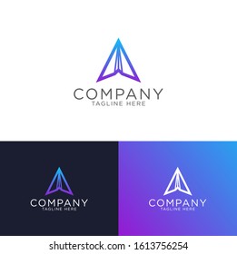 paper plane message app logo template