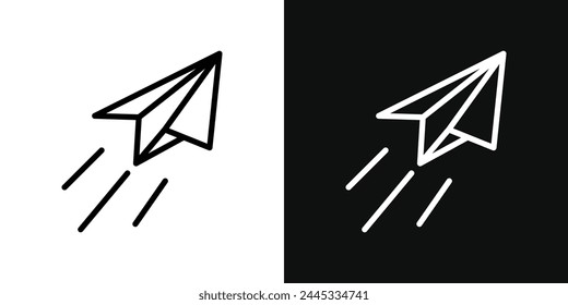Paper Plane and Messaging Icon Set. Aeroplane Paper Symbol and Aircraft Sign.