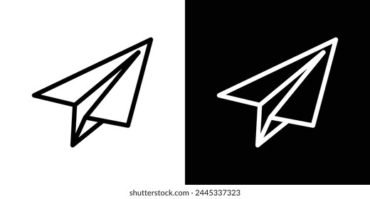 Paper Plane and Messaging Icon Set. Aeroplane Symbol and Lightweight Craft Symbols.