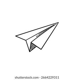 Paper Plane Mid-Flight with Folding Lines Visible in Air