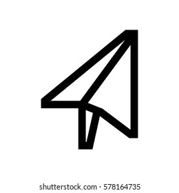 Paper plane mini line, icon, background and graphic. The icon is black and white, linear  flat, vector, pixel perfect, minimal, suitable for web and print. 