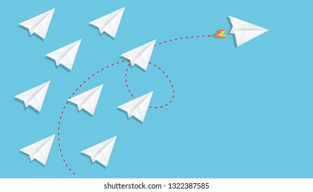 Paper Plane New ideas Different business concepts Leadership