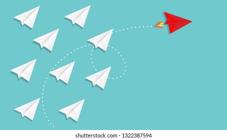 Paper Plane New ideas Different business concepts Leadership