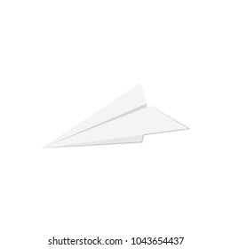 paper plane object on white background, vector illustration