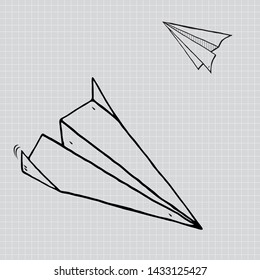 paper plane on grey background,vector illustration