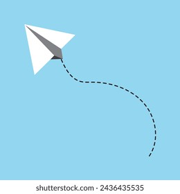 paper plane on a sky background. vector illustration, eps10